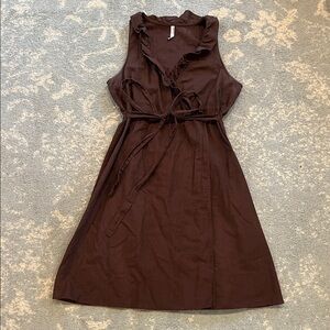 Old Navy Brown Ruffle Wrap Dress